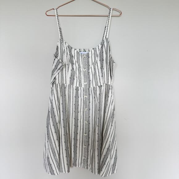 Old Navy Womens Linen Blend Dress XXL Plus Button Front Cami Beachy Lagenlook - Picture 2 of 8